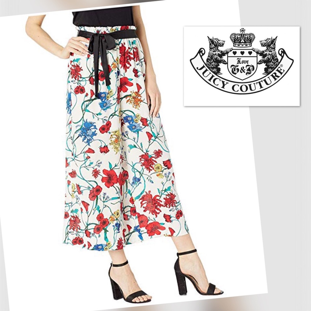 Juicy Couture Silk Wildflowers Coulotte Pants